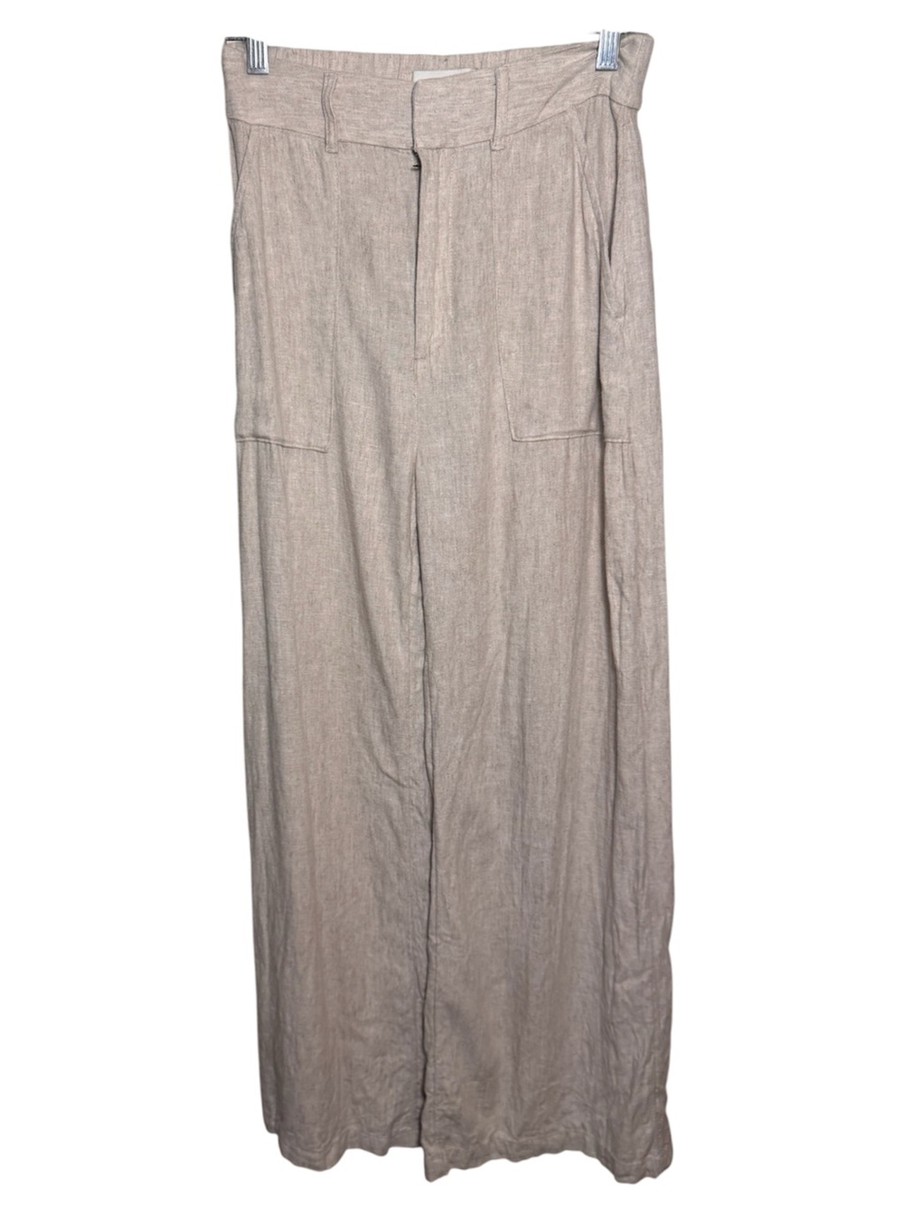Abercrombie & Fitch Beige Wide-Leg Dress Pants S - Pleated Front Pockets Zip